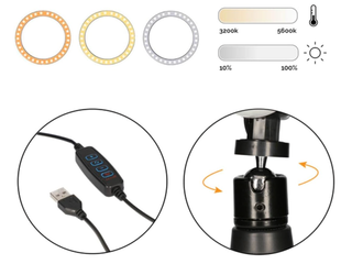 Aro de luz KSIX Studio Live con trípode plegable