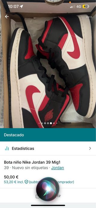 Nike Jordan 1 Niño Talla 39