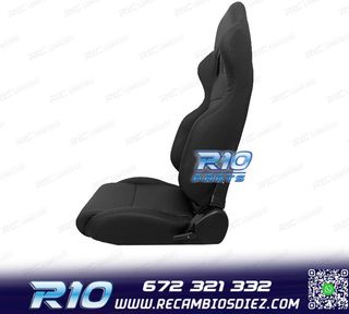ASIENTO DEPORTIVO SEMI BAQUET UNIVERSAL LOOK SPARCO CUERO NE