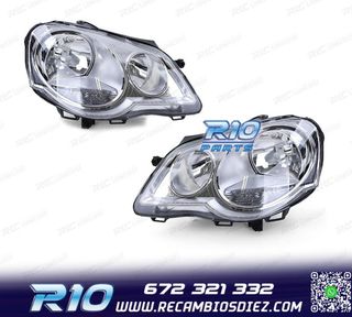 FAROS PARA VOLKSWAGEN VW POLO VI 05-09 CROMO