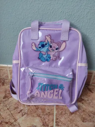 Mochila Morada Stitch y Ángel