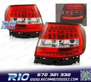 PILOTOS AUDI A4 B5 94-00 LED ROJO CROMO