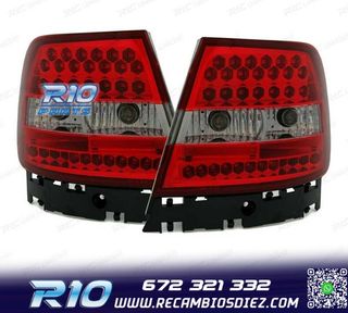 PILOTOS AUDI A4 B5 94-00 LED ROJO CROMO