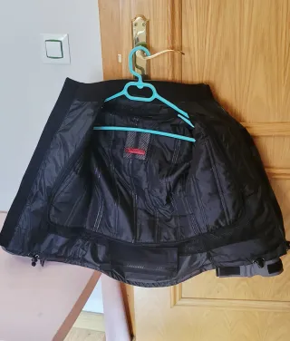 Chaqueta moto infantil gris y rosa