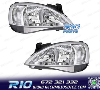 FAROS PARA OPEL CORSA C 00-06 FONDO CROMO