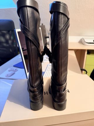 Hogan Stivali Rock Boot Strap Pelle Neri