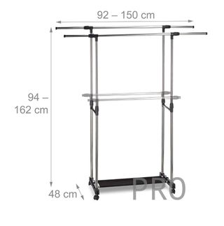 Perchero burro con ruedas altura ajustable - Relaxdays