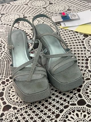 Sandalias Plataforma Stradivarius Plata