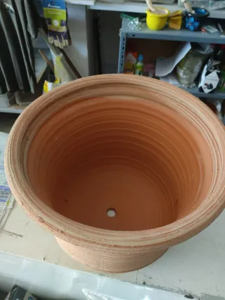 Maceta de terracota rizada