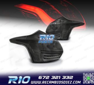 PILOTOS FORD FOCUS MK3 11-14 LED FONDO CROMO AHUMADO