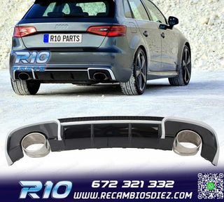 DIFUSOR AUDI A3 8V 12-16 LOOK RS + COLAS ESCAPE