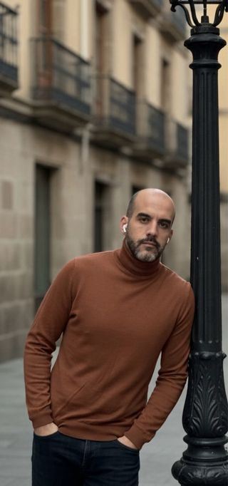 Jersey cuello alto teja Massimo Dutti Talla L