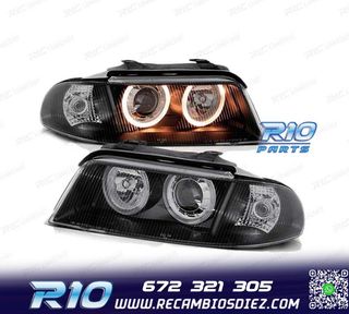 FAROS OJOS ANGEL AUDI A4 99-00 FONDO NEGRO