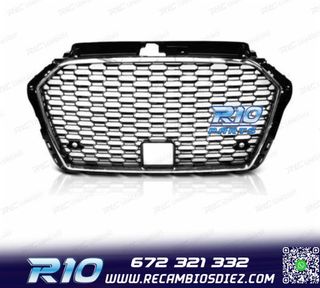 PARRILLA AUDI A3 8V 16-19 LOOK RS3 NEGRO CROMADO
