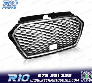 PARRILLA AUDI A3 8V 16-19 LOOK RS3 NEGRO CROMADO