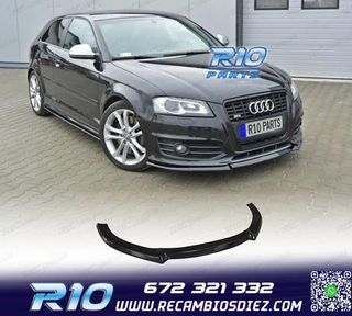 SPOILER LIP AUDI A3 8P 08-13 NEGRO BRILLO