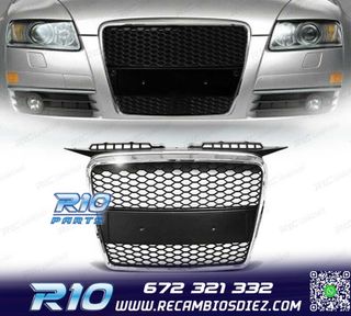 PARRILLA AUDI A3 8P 05-08 LOOK RS CROMO NEGRO