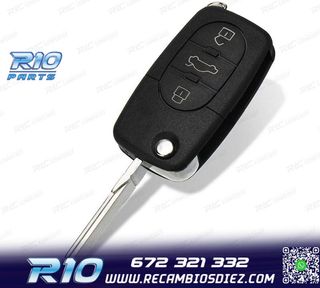 CARCASA LLAVE AUDI CUADRADA 3 BOTONES ESPADIN LISO