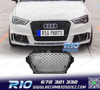 PARRILLA AUDI A3 8V 12-16 LOOK RS3 NEGRO CROMO