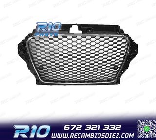 PARRILLA AUDI A3 8V 12-16 LOOK RS3 NEGRO CROMO