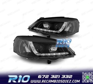 FAROS OPEL ASTRA G 94-97 LUZ DIURNA LED FONDO NEGRO DIURNA