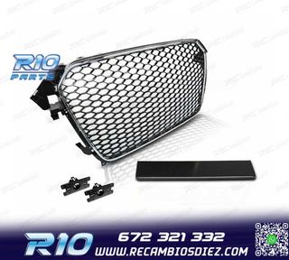 PARRILLA AUDI A4 B8 11-15 CROMO NEGRO LOOK RS