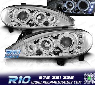 FAROS RENAULT MEGANE 99-02 OJOS ANGEL FONDO CROMO