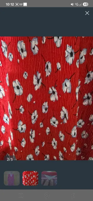 Vestido estampado floral rosa y rojo