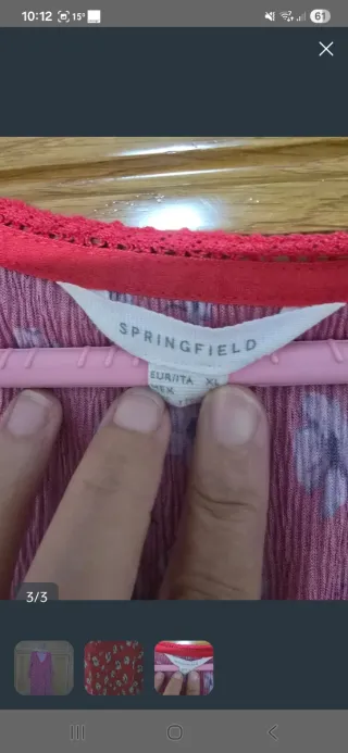 Vestido estampado floral rosa y rojo