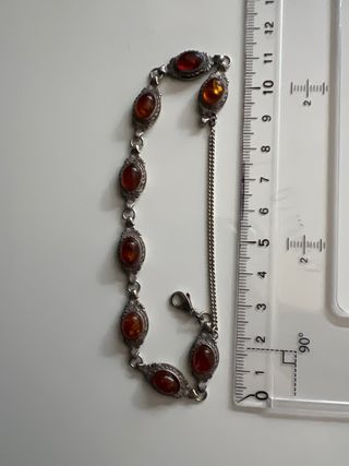 Pulsera Plata con Ámbar Marrón