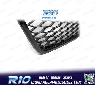 PARRILLA AUDI A4 B7 04-09 LOOK RS NEGRO BRILLO