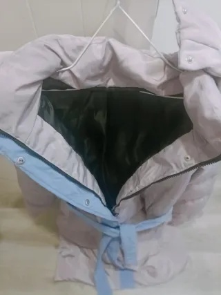 Abrigo plumífero dos tonos