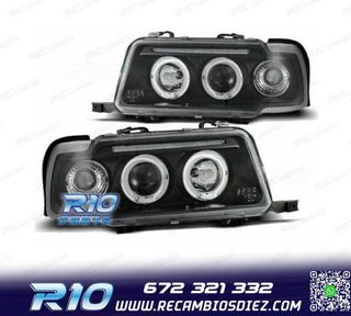 FAROS AUDI 80 91-94 OJOS ANGEL FONDO NEGRO