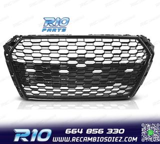 PARRILLA AUDI A4 B9 15-19 LOOK RS4 NEGRO BRILLO