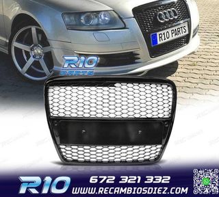 PARRILLA AUDI A6 C6 04-08 LOOK RS NEGRO BRILLO