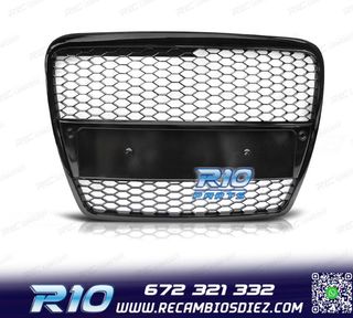 PARRILLA AUDI A6 C6 04-08 LOOK RS NEGRO BRILLO