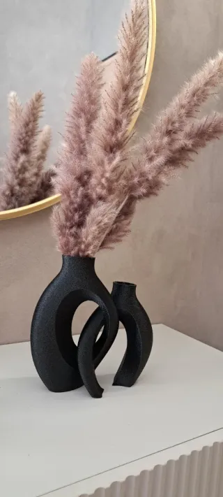 Set 2 Vasi Intrecciati Neri