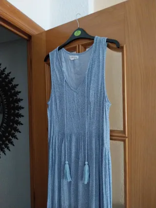 Vestido largo de verano azul