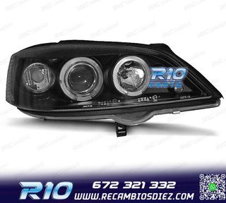 FAROS OPEL ASTRA G 97-04 OJOS ANGEL + LED FONDO NEGRO