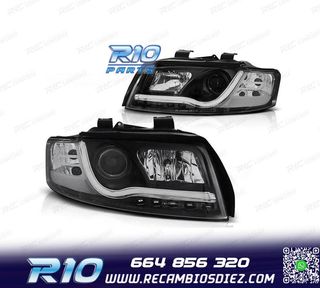 FAROS AUDI A4 B6 00-04 LUZ DIURNA TUBE LIGHT FONDO NEGRO