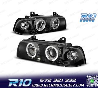 FAROS BMW E36 90-99 OJOS ANGEL FONDO NEGRO CCFL