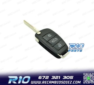 CARCASA LLAVE AUDI CUADRADA 3 BOTONES ESPADIN LATERAL