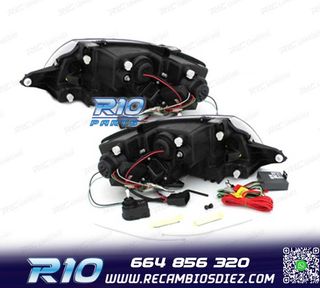 FAROS AUDI TT 98-05 LUZ DIURNA REAL LED FONDO NEGRO