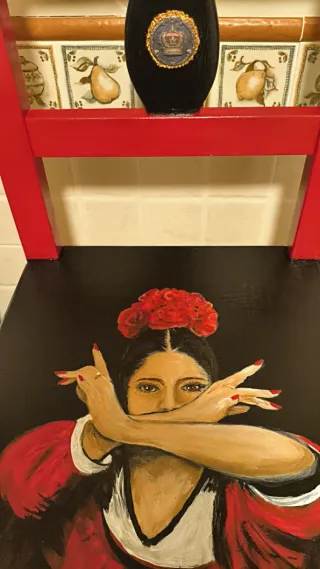 LA REINA DEL FLAMENCO Silla pintada a mano