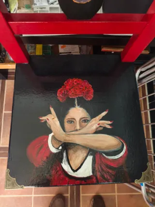 LA REINA DEL FLAMENCO Silla pintada a mano