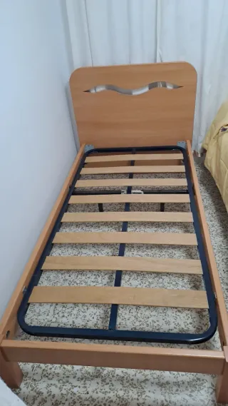 Cama 90 madera y metal