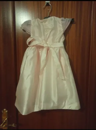 Vestido niña raso flores talla 2 con chaqueta