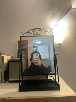 Espejo de sobremesa metal y cristal