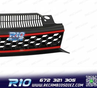 PARRILLA VOLKSWAGEN VW GOLF 6 08-12 LOOK GTI NEGRO MOLDURA R
