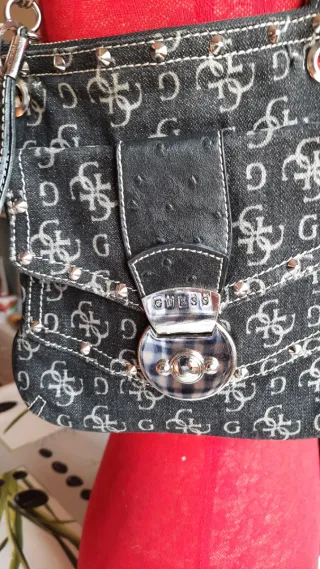 Borsetta Guess Jeans Nera con Borchie